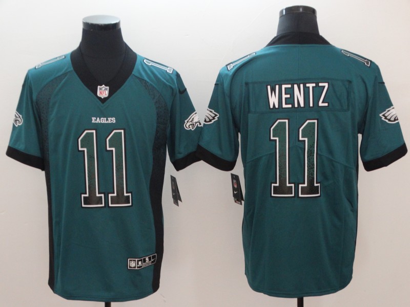 Men's Philadelphia Eagles Carson Wentz #11 Midnight Green Jersey